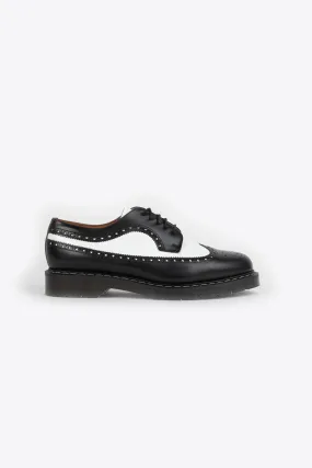 5 Eye Gibson "American" Brogue Shoe - Black & White Hi-Shine