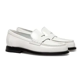6 CM / 2.36 Inches - CMR CHAMARIPA Elevator Shoes For Women - Hidden Heel Shoes - White Leather Penny Loafers