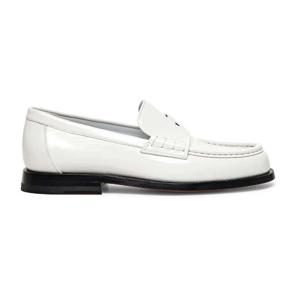 6 CM / 2.36 Inches - CMR CHAMARIPA Elevator Shoes For Women - Hidden Heel Shoes - White Leather Penny Loafers