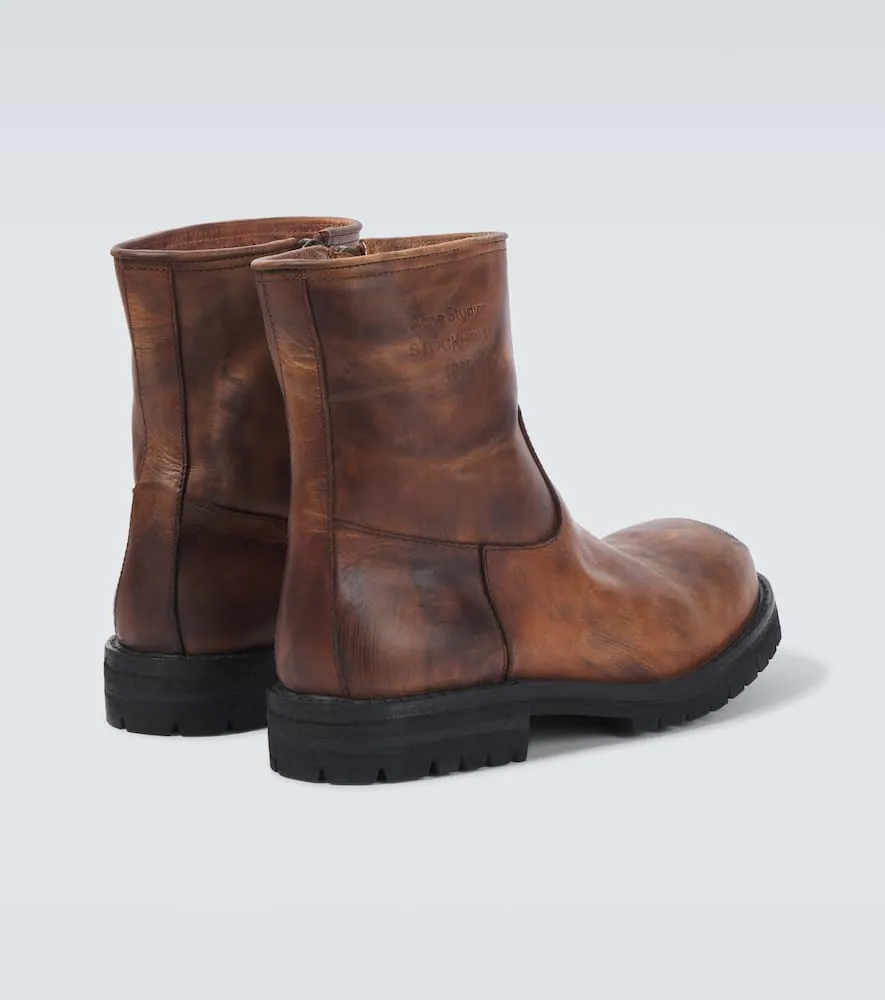 Acne Studios Leather biker boots