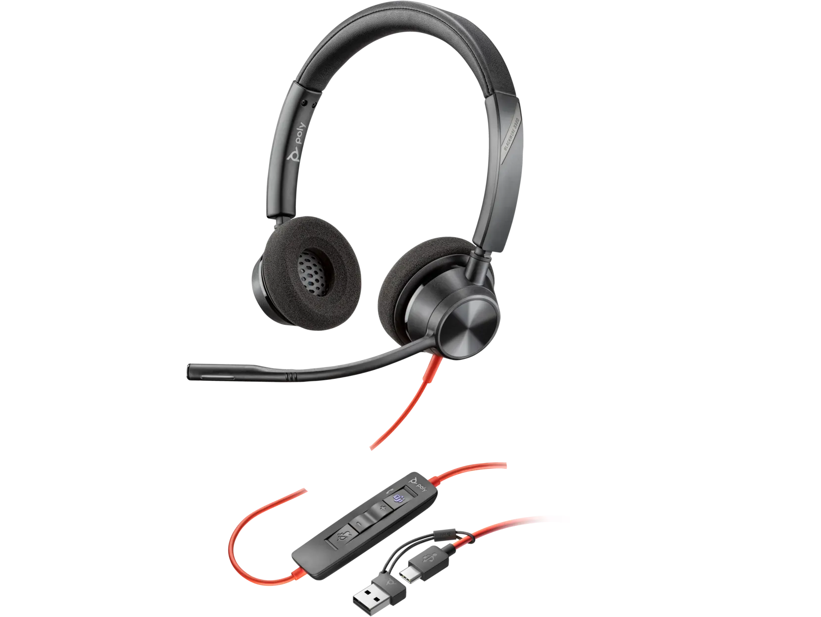 AHC - HP Poly Blackwire 3320-M Duo USBC/USB-A Headset - QTY of 2 Headsets