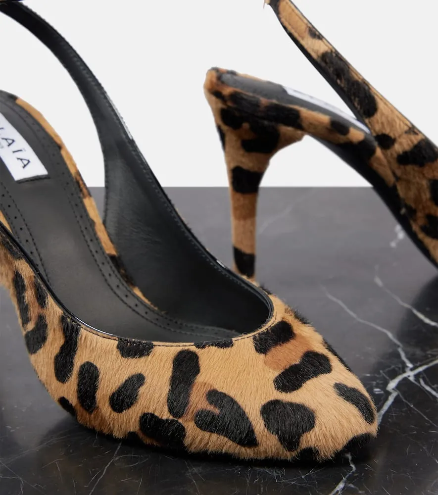 Alaia Decollete 90 calf hair slingback pumps
