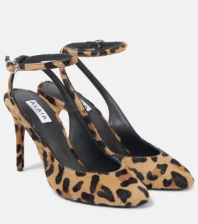 Alaia Decollete 90 calf hair slingback pumps
