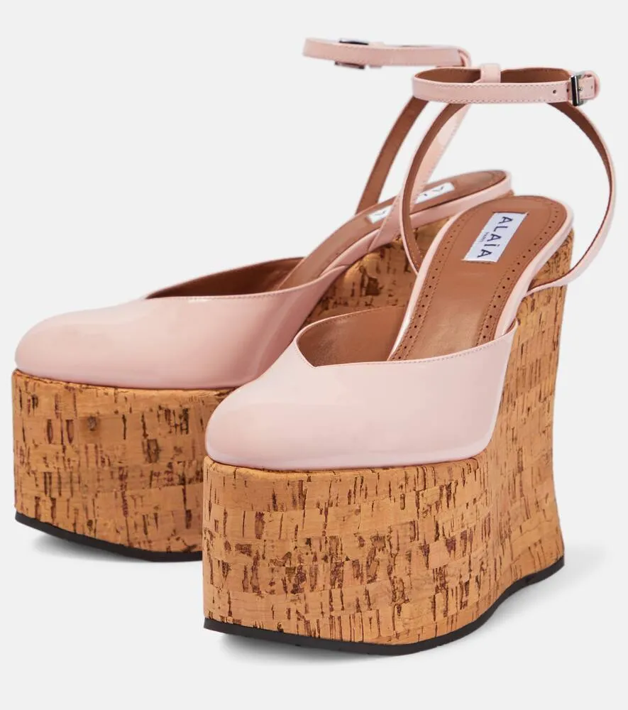 Alaia Riviera patent leather wedges