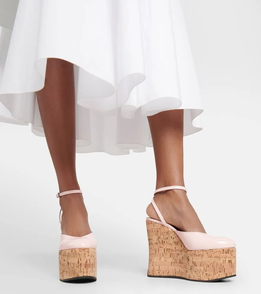 Alaia Riviera patent leather wedges