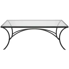 Alayna Black Metal & Glass Coffee Table