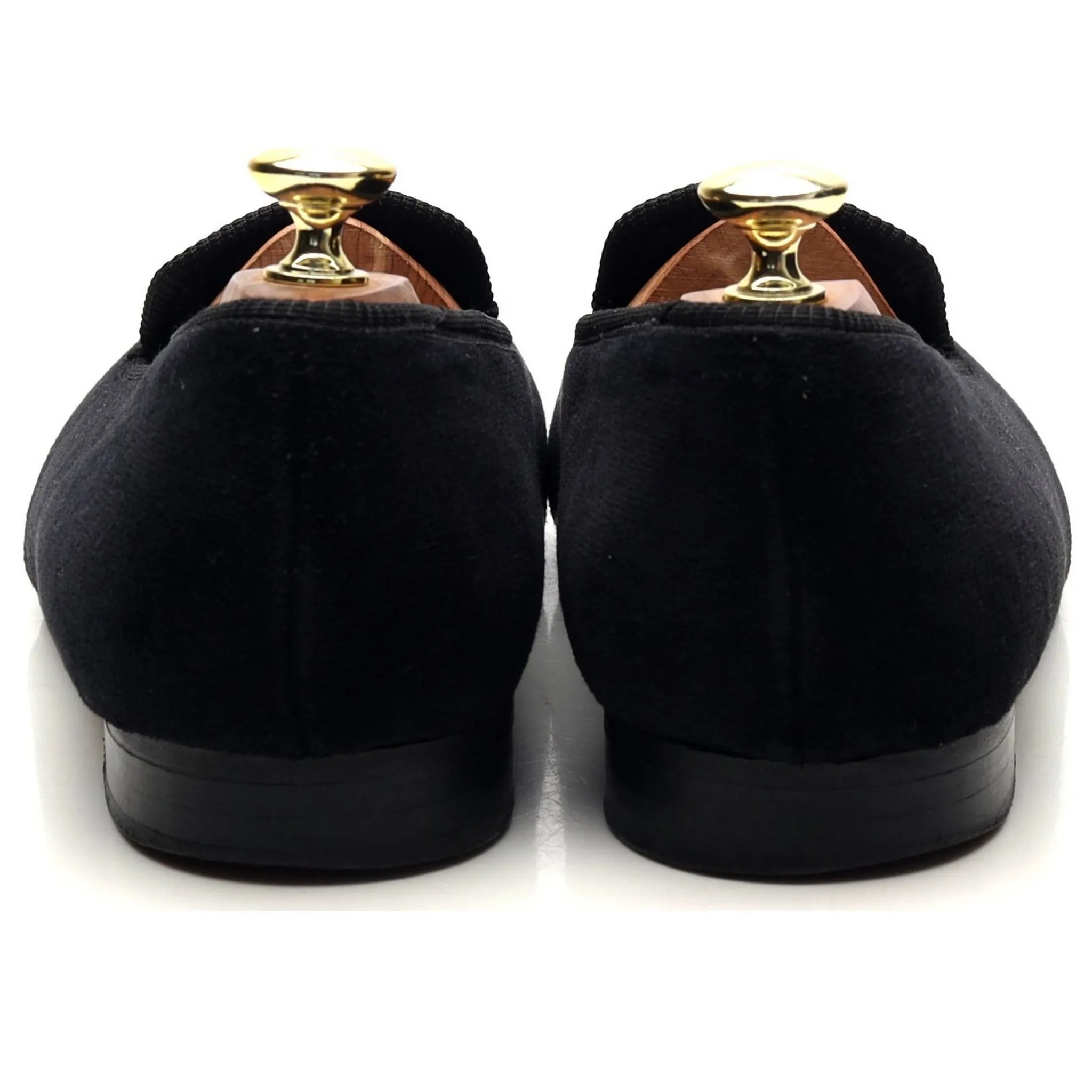 'Albert' Black Velvet Slippers UK 9