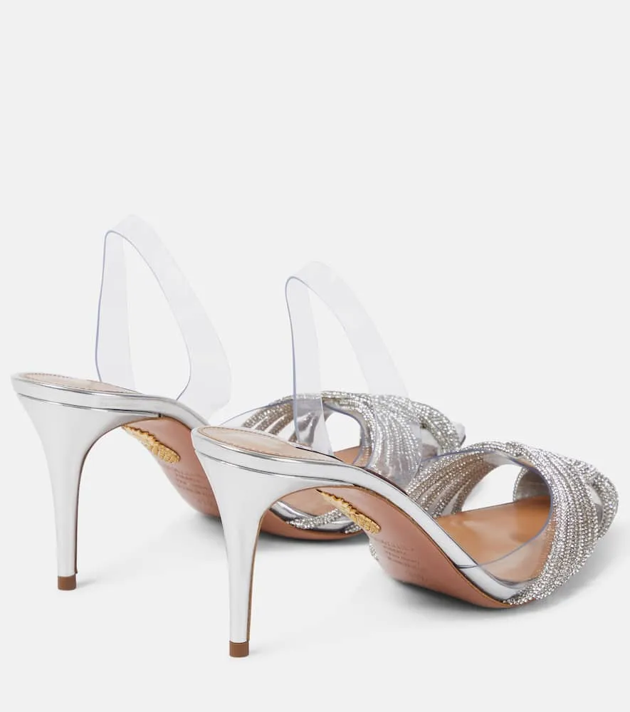 Aquazzura Gatsby 75 embellished slingback pumps