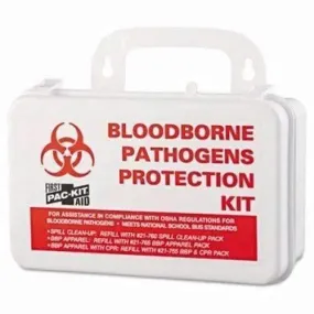 Bloodborne Pathogen Cleanup Kit, 10 x 7 x 2.5, OSHA Compliant, Plastic Case