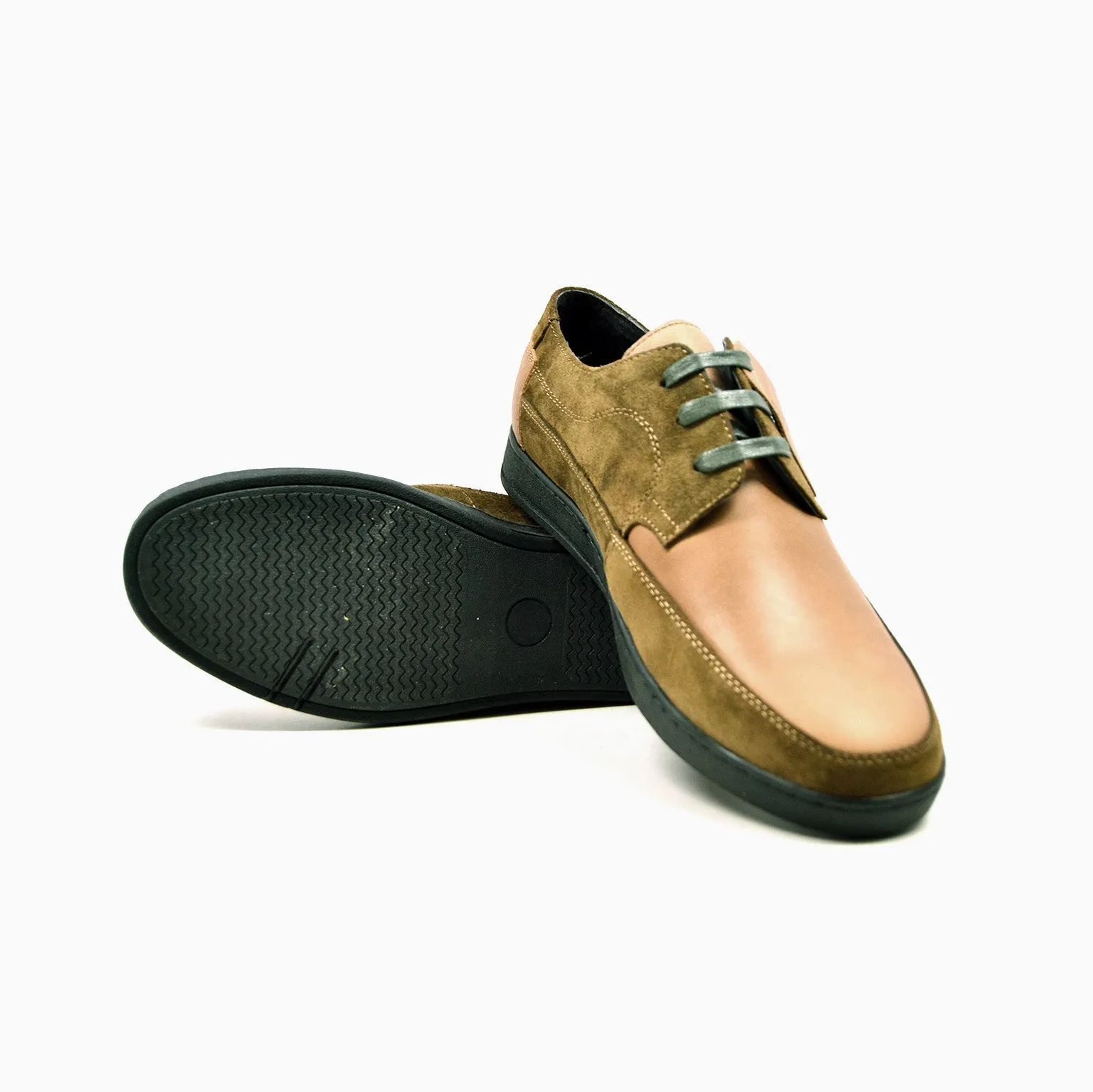 Bristol Lace Up Shoes: Vintage Handcrafted Leather & Suede with Dual Fit Technology