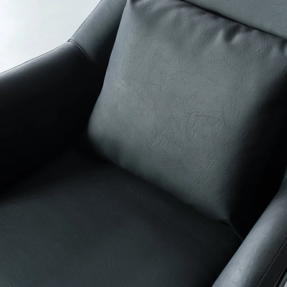 BROOK - Black Leather Lounge Chair