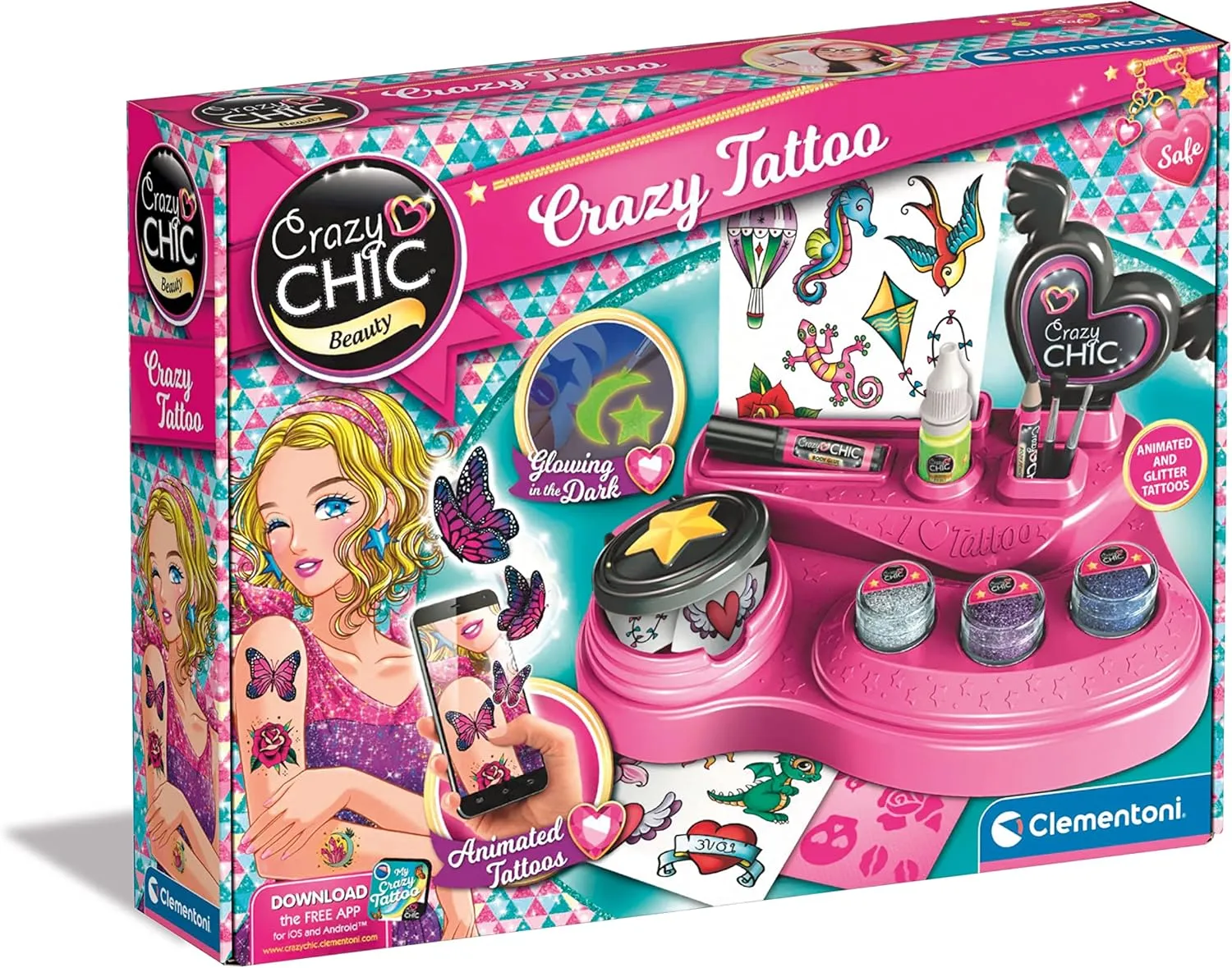 Clementoni Crazy Chic Beauty Crazy Tattoo Kit