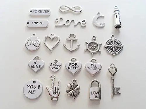 Custom Hand Stamped Personalized Penny Keychain, with 2 Selected Charm, Anniversary Key Chain for Husband, Wife, Boyfriend, Girlfriend Customized Couples Keychain