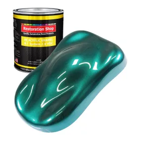 Dark Teal Metallic Acrylic Enamel Auto Paint - Gallon Paint Color Only - Professional Single Stage Automotive Car Truck Equipment Coating, 2.8 VOC