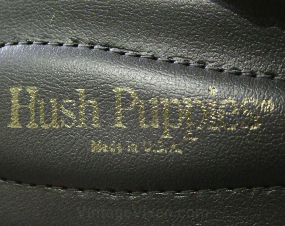 Deco Style 70s Sandals - Size 6 M - Metallic Silver & Gray Suede 1970s Shoes - Deadstock - Peep Toe - Slingback - Hush Puppies - 43219-2