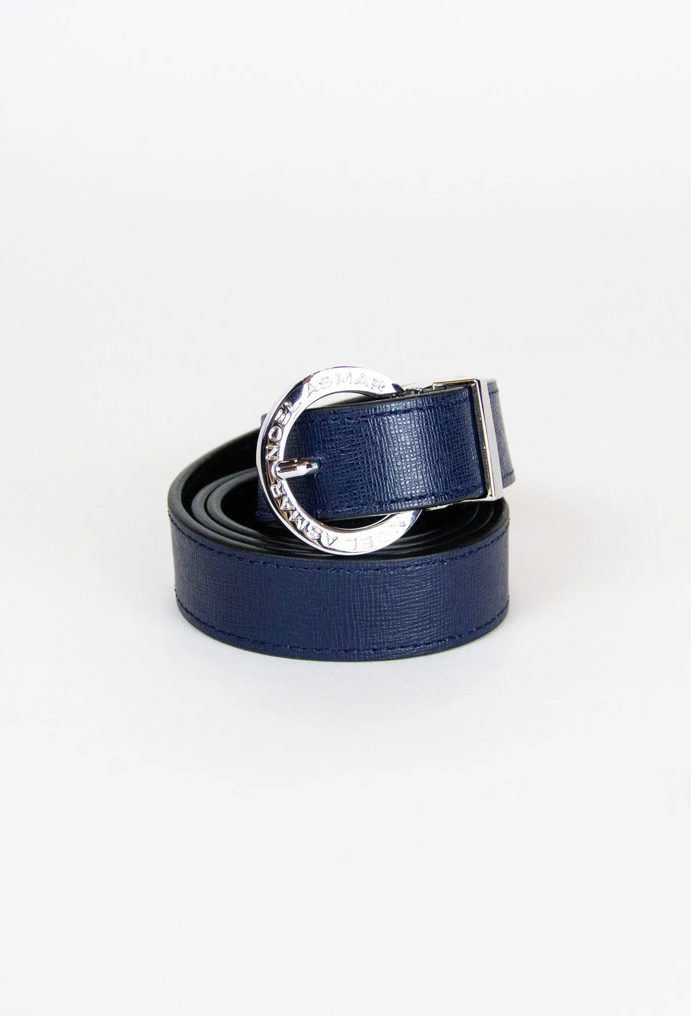 Demi Saffiano Belt (Chrome Accents)