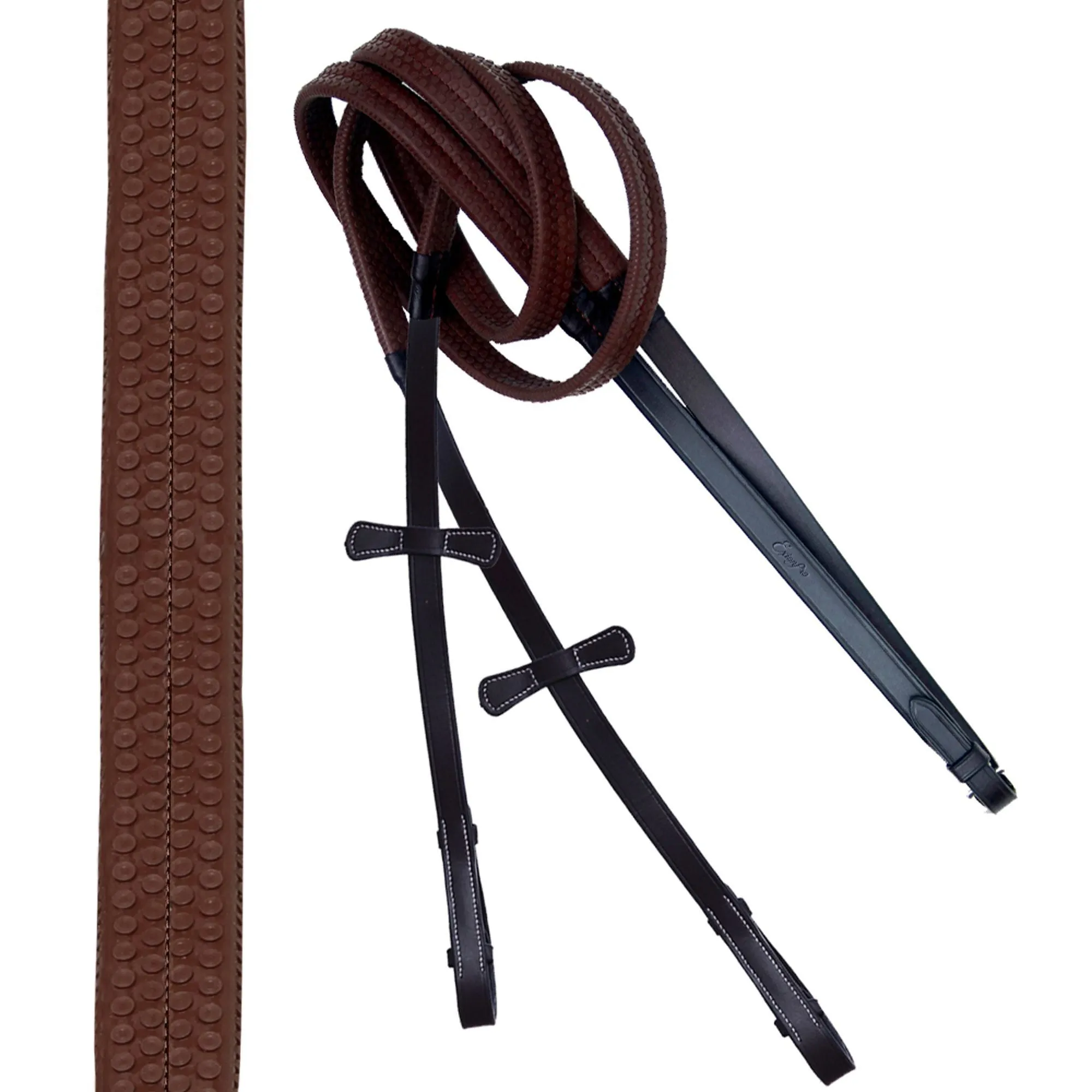 ExionPro Designer Fancy Stitched Bridle with Flash and Rubber Reins