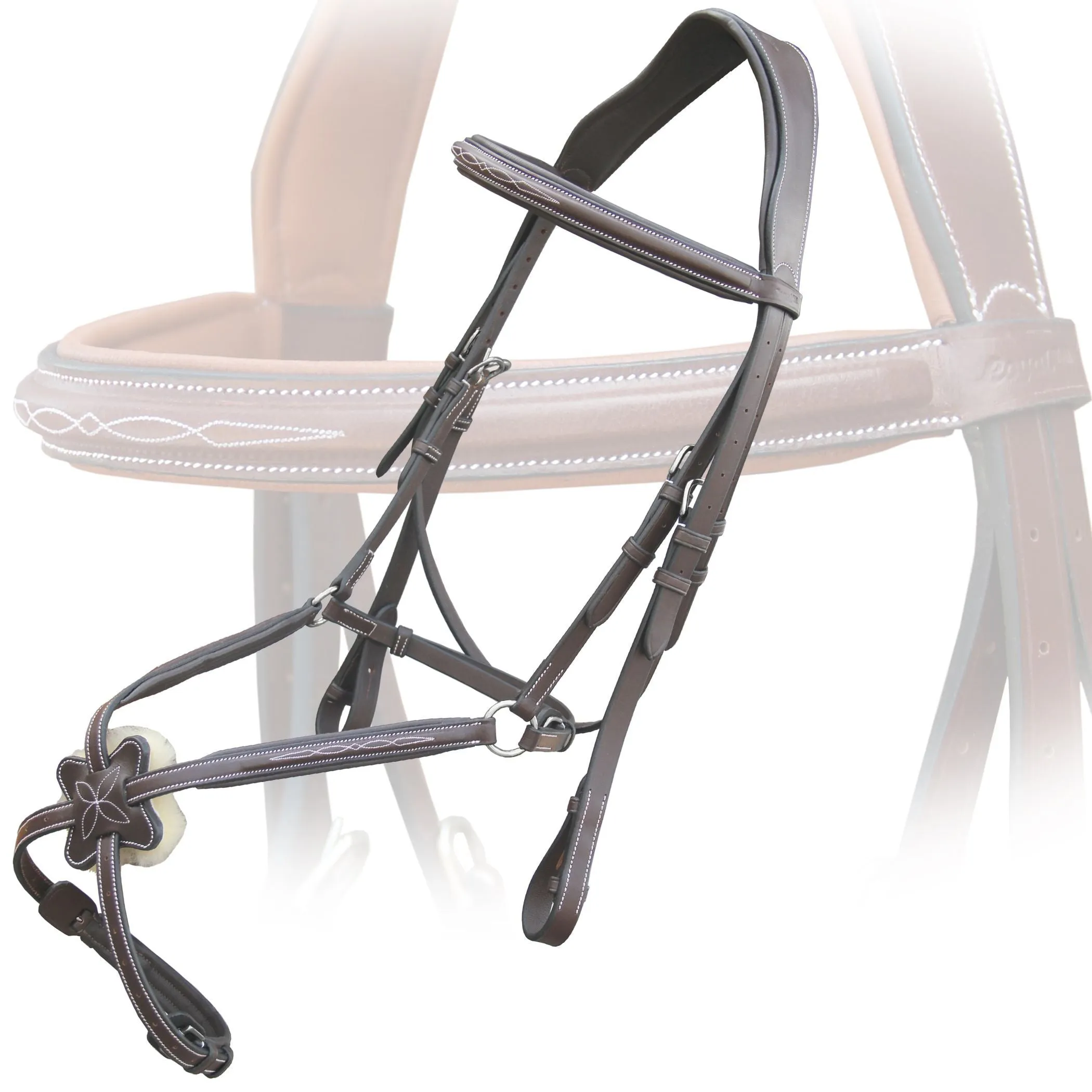 ExionPro Padded Ear Free Monocrown Crown Piece Figure 8 Bridle & Reins
