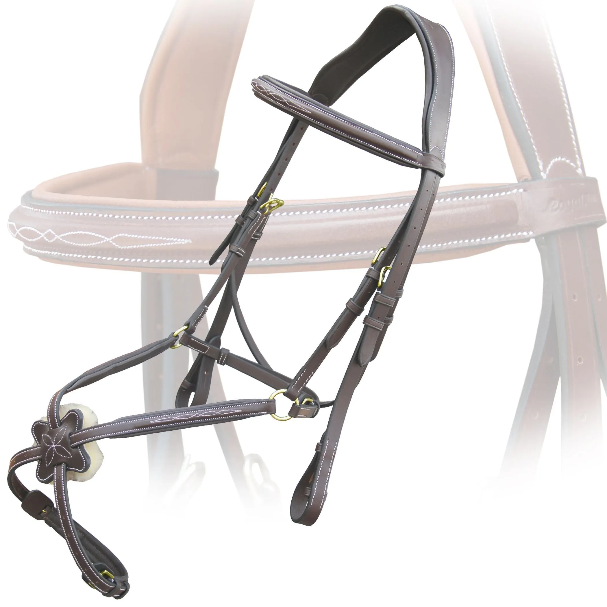 ExionPro Padded Ear Free Monocrown Crown Piece Figure 8 Bridle & Reins