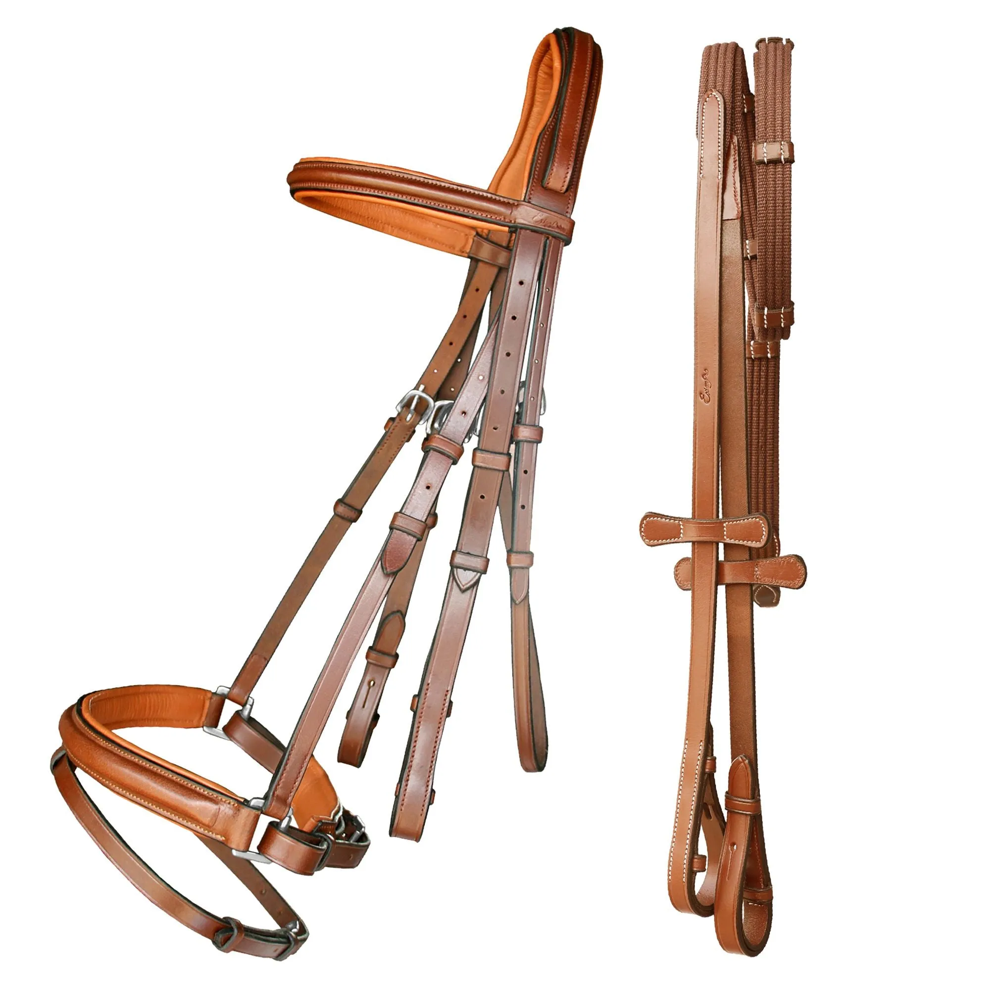 ExionPro Pressure Relief Crown Dressage Bridle with Web Reins