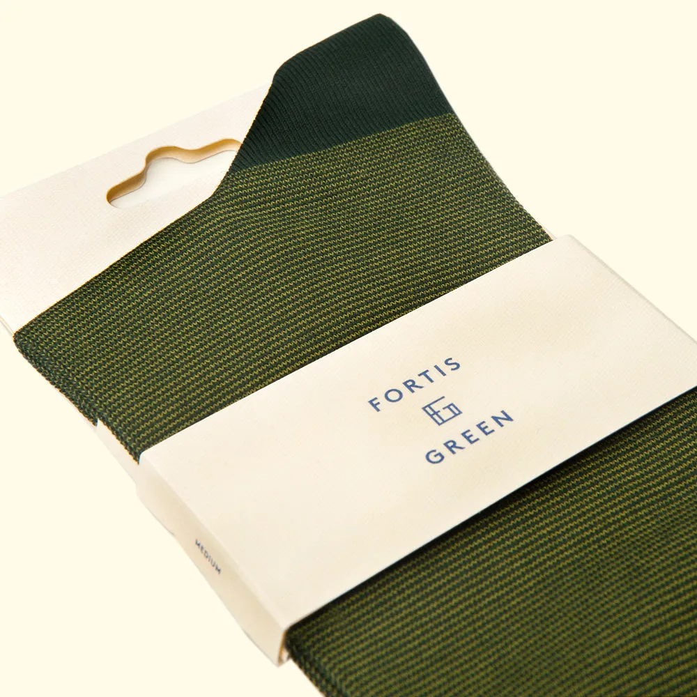 Fine Stripe Pattern Sock in Green