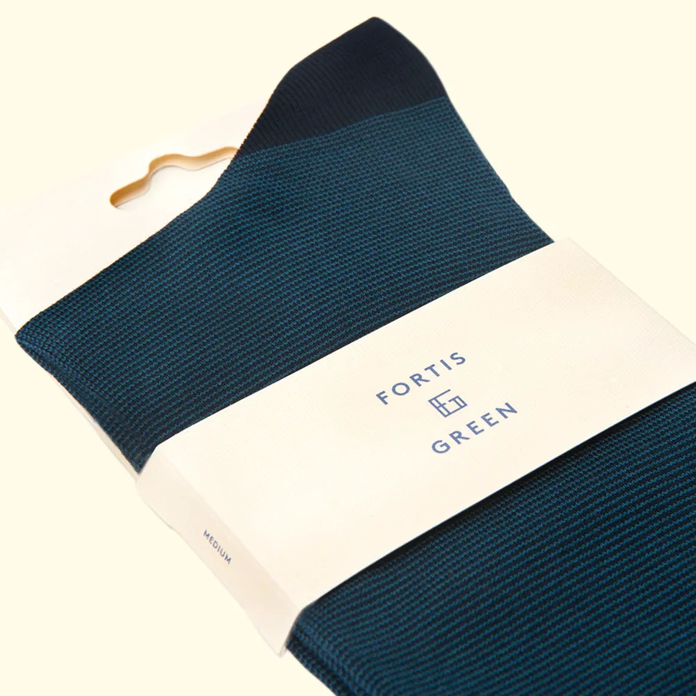Fine Stripe Pattern Sock in Navy Blue