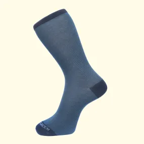Fine Stripe Pattern Sock in Navy Blue