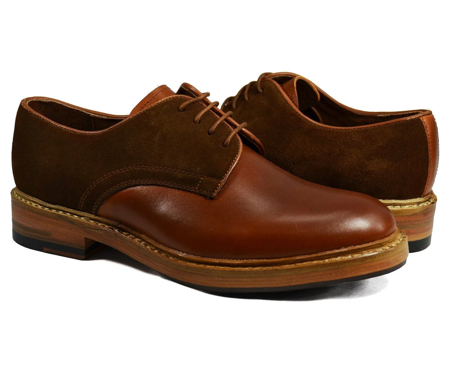 HARVARD Brown Derby in Nappa and Suede Leathers
