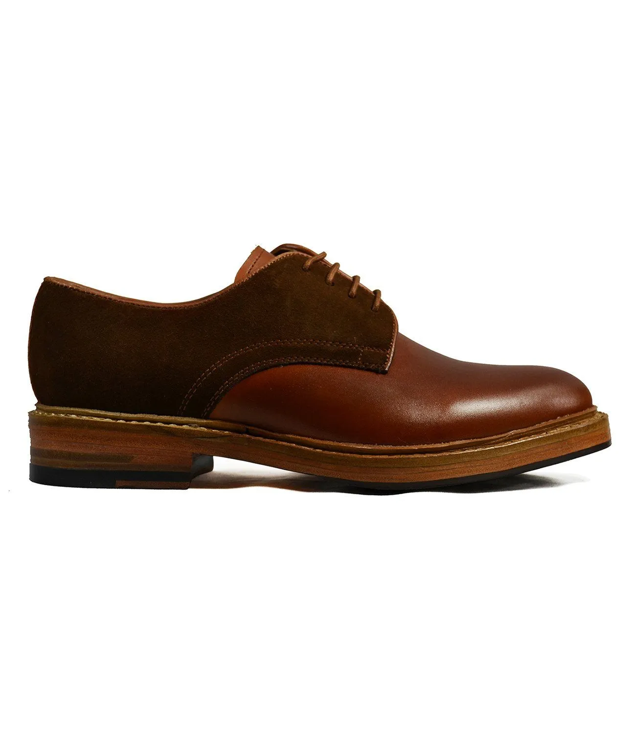 HARVARD Brown Derby in Nappa and Suede Leathers