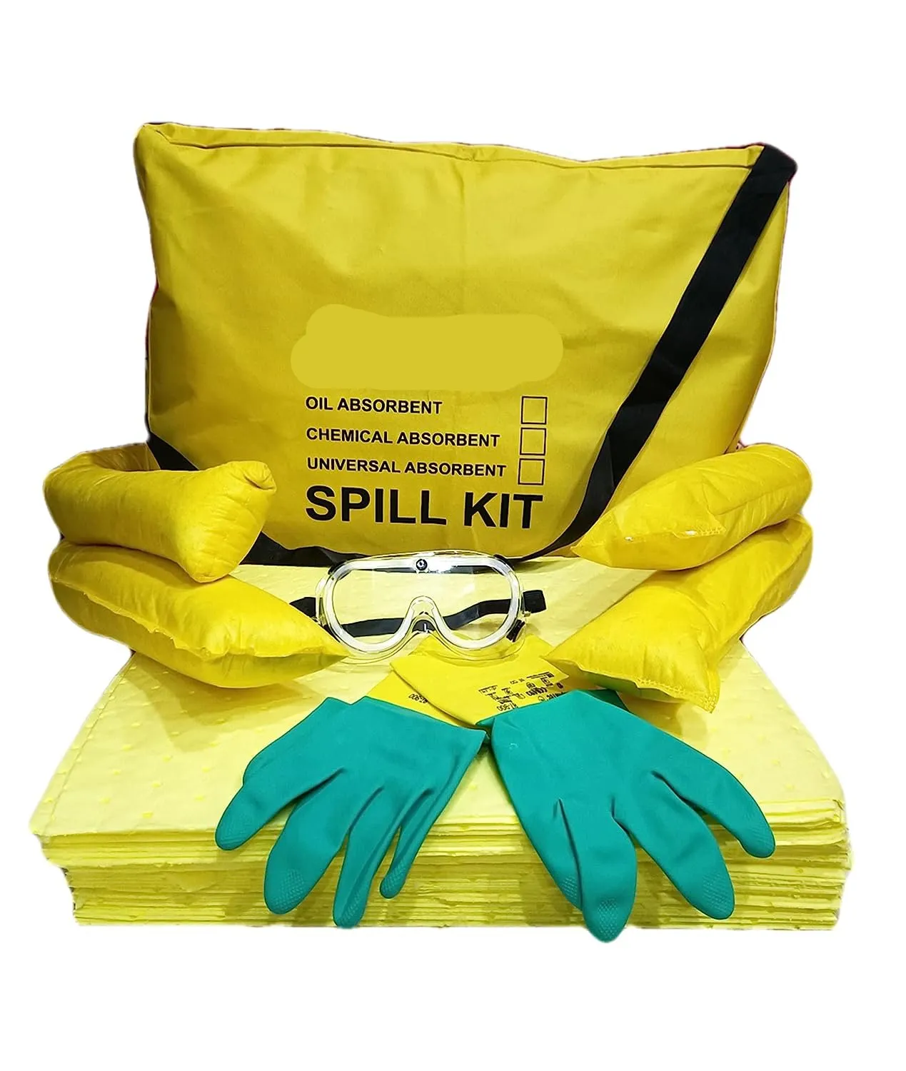 Hazmat Spill Kits 15 LITER. (Absorb: Hospital Chemicals, Acid, Bases, Solvents, Mixed Chemicals, Other Acidic & Alkalis based Liquids) (15 L)