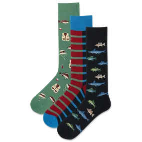 HOTSOX Men's Fishing Crew Sock 3 Pair Pack