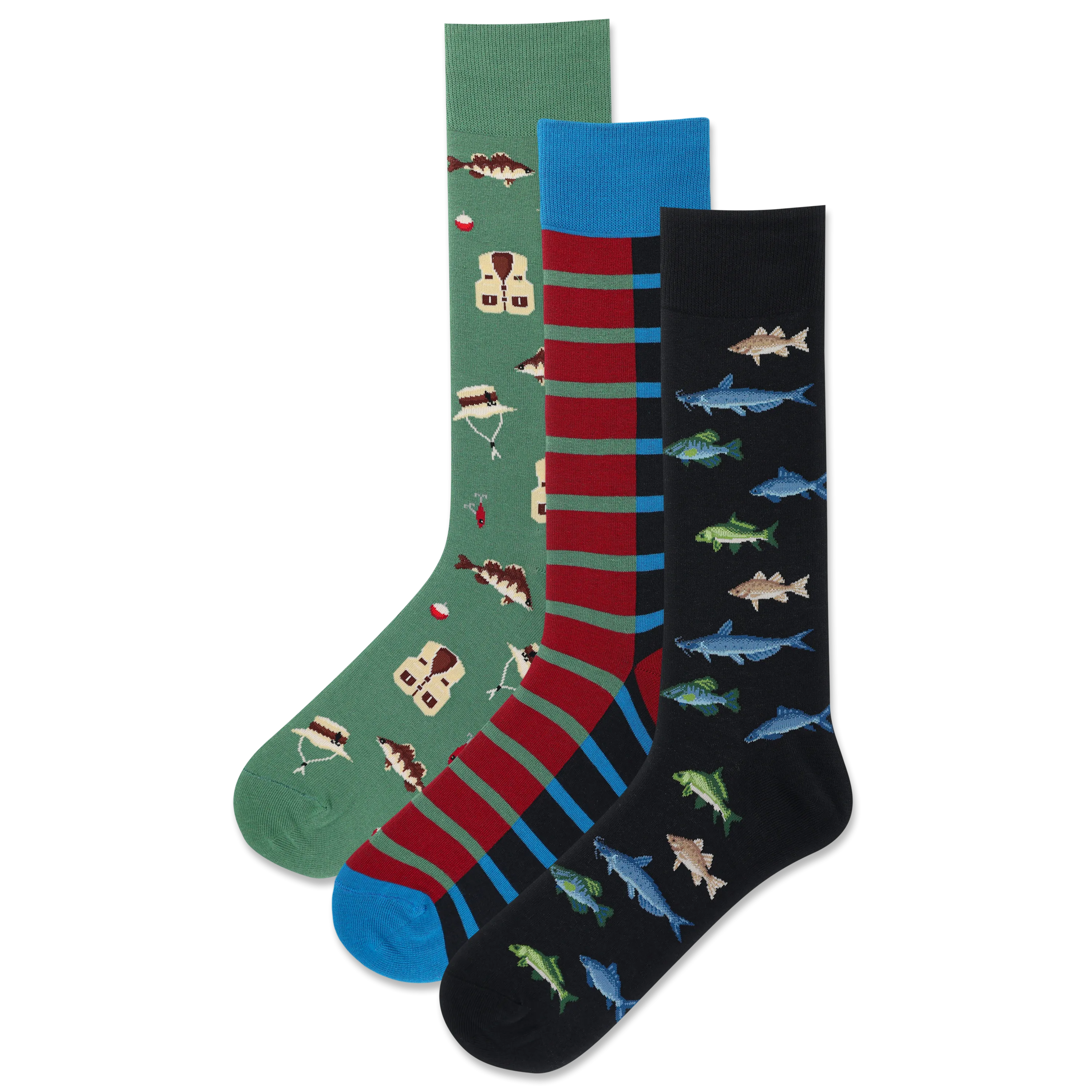 HOTSOX Men's Fishing Crew Sock 3 Pair Pack