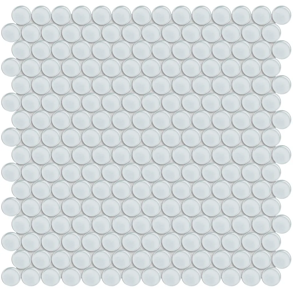 Ice, Penny Round Mosaic - Glass Tile