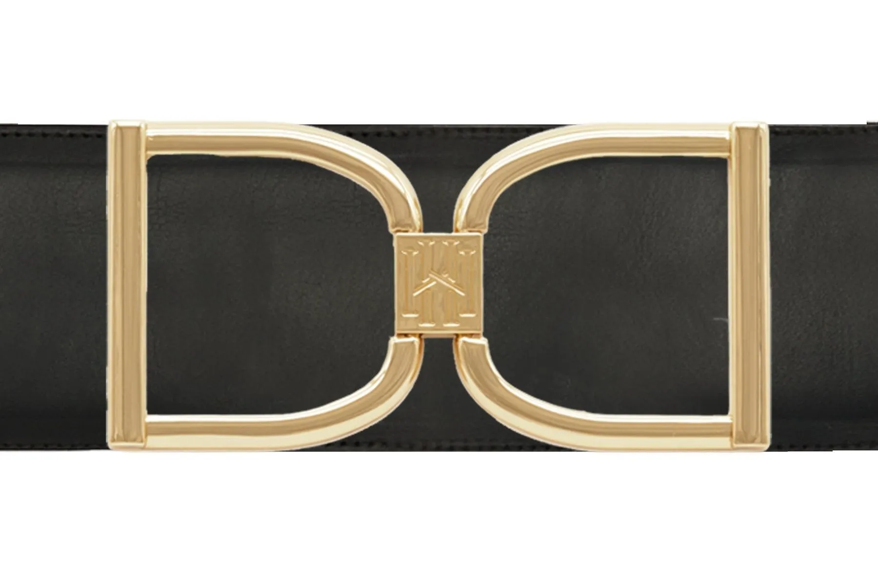 Icon Equestrian Belt - Black Leather with Black and Buff Stripe - RM