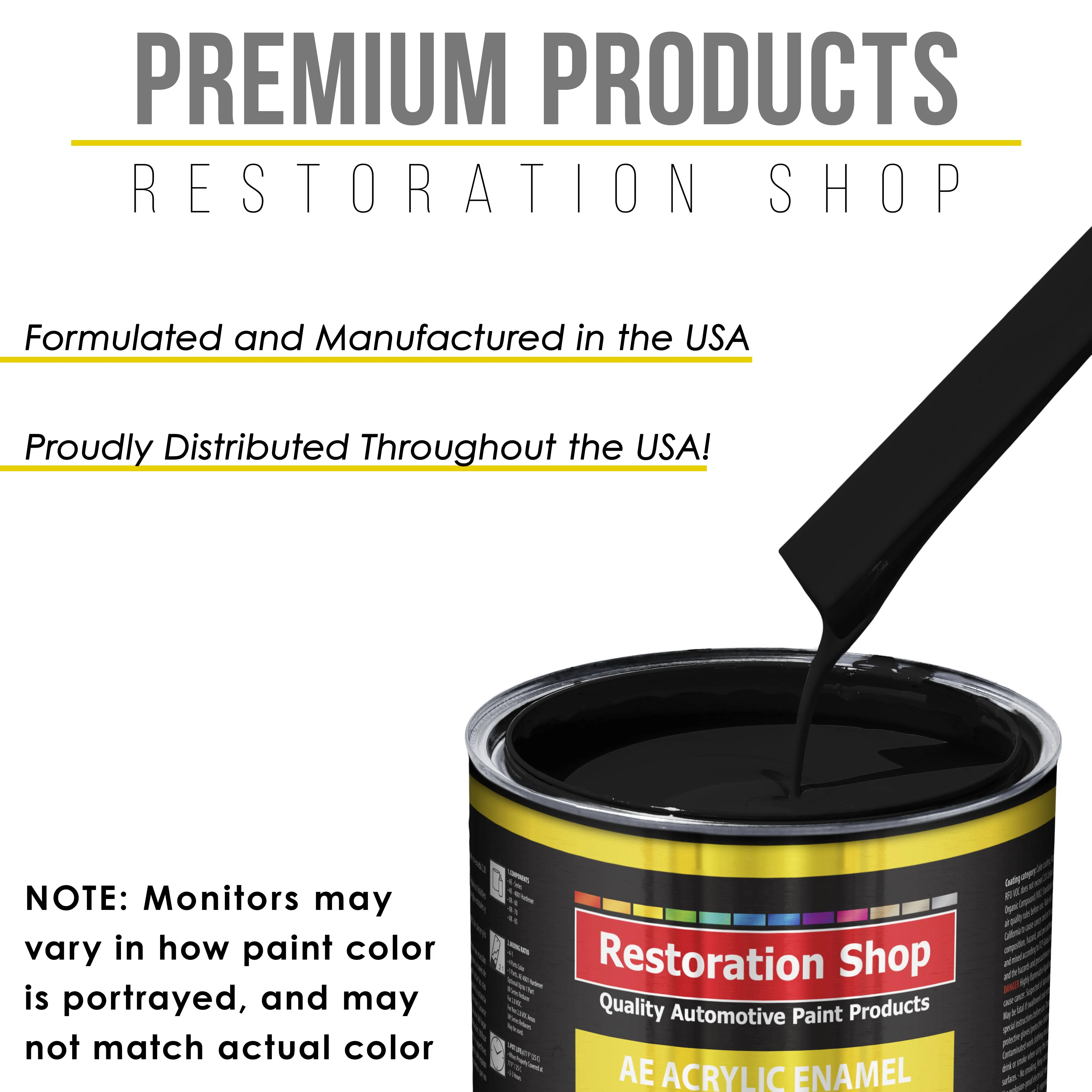 Jet Black (Gloss) Acrylic Enamel Auto Paint - Complete Gallon Paint Kit - Professional Single Stage Automotive Car Truck Coating 8:1 Mix Ratio 2.8 VOC
