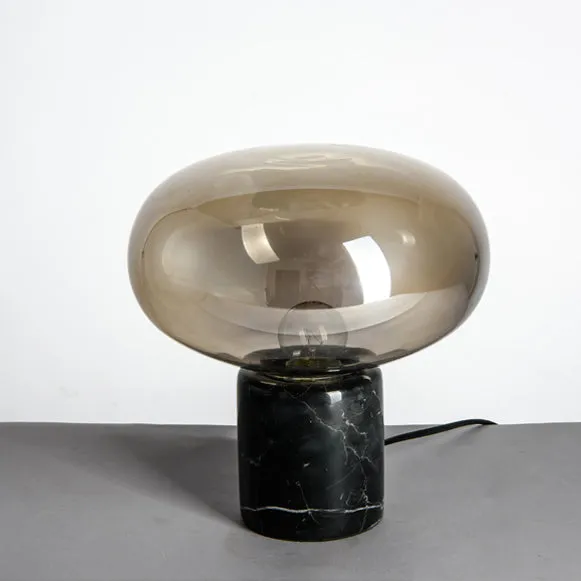 Joelle Oval Glass and Marble Table Lamp
