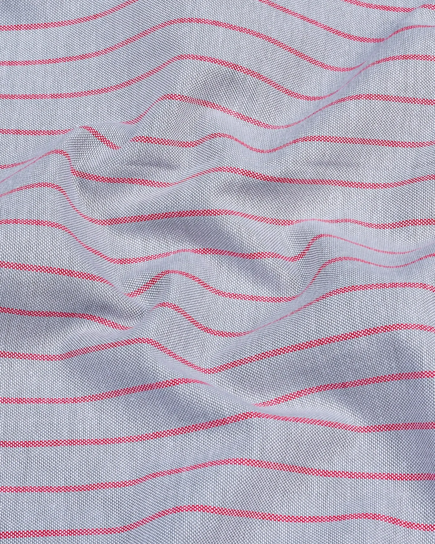 Lapis Gray With Pink Stripe Oxford Cotton Shirt