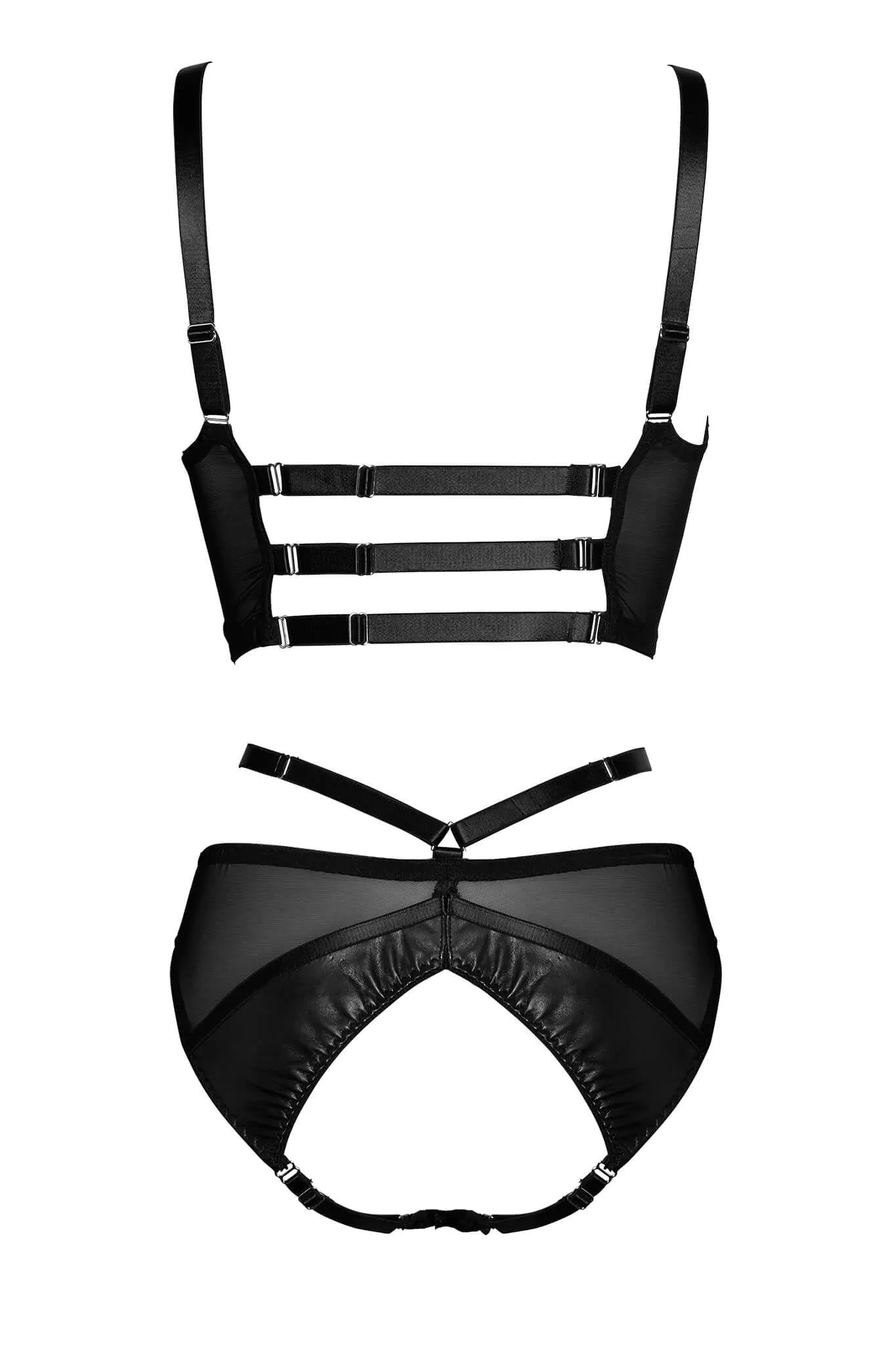 Mia Longline Leather Lingerie Set