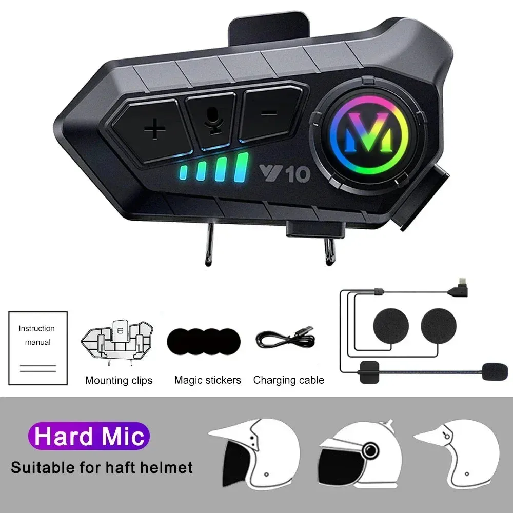 Motorcycle Bluetooth Headset - Waterproof & Long Battery Life