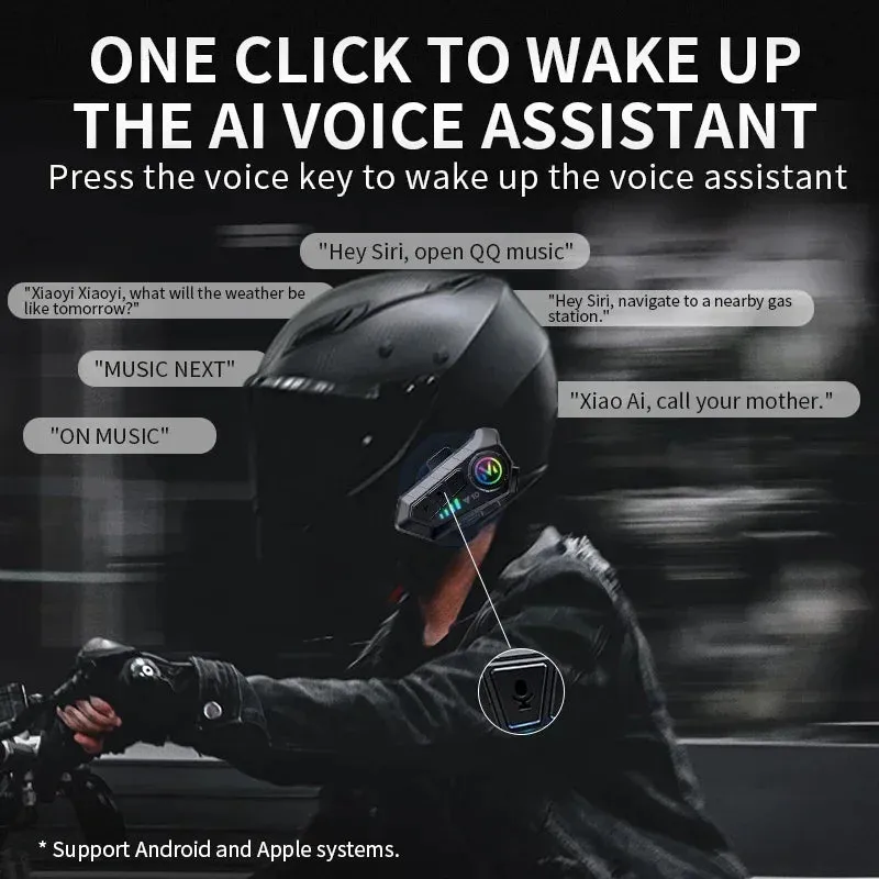 Motorcycle Bluetooth Headset - Waterproof & Long Battery Life