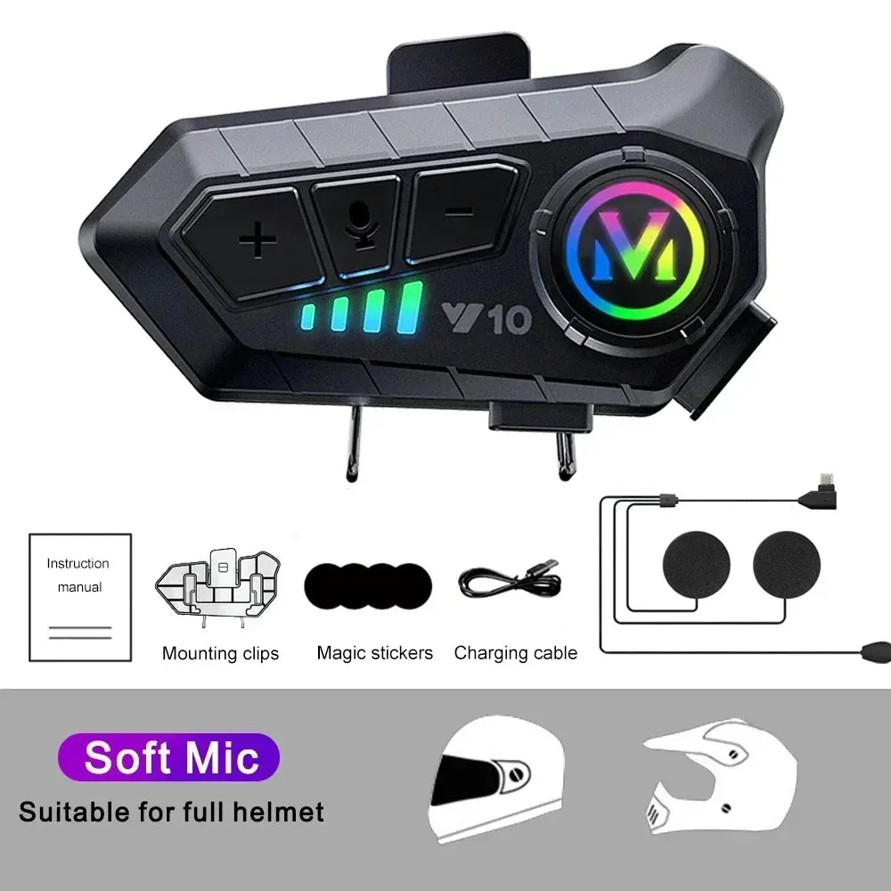 Motorcycle Bluetooth Headset - Waterproof & Long Battery Life