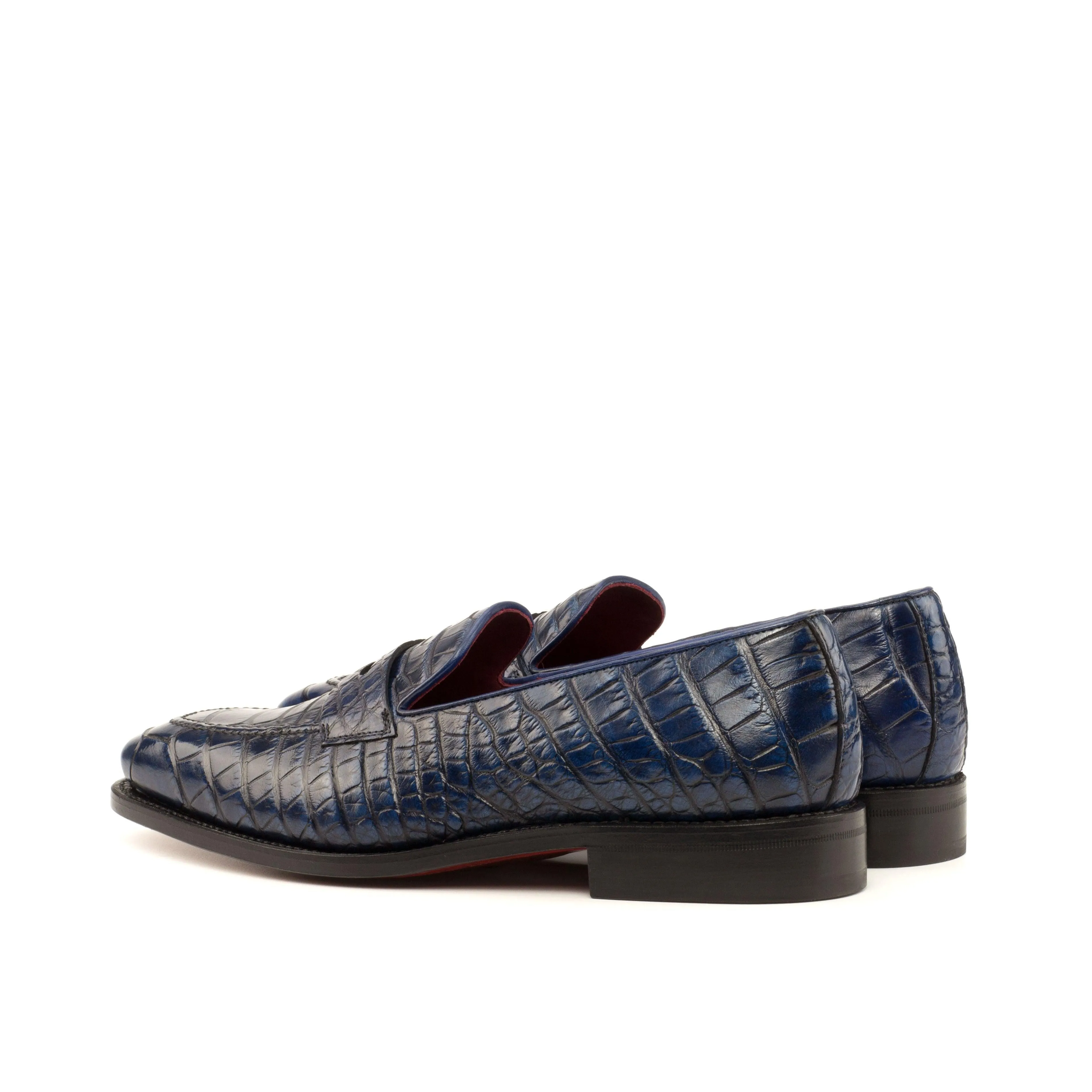 Navy Alligator Penny Loafer