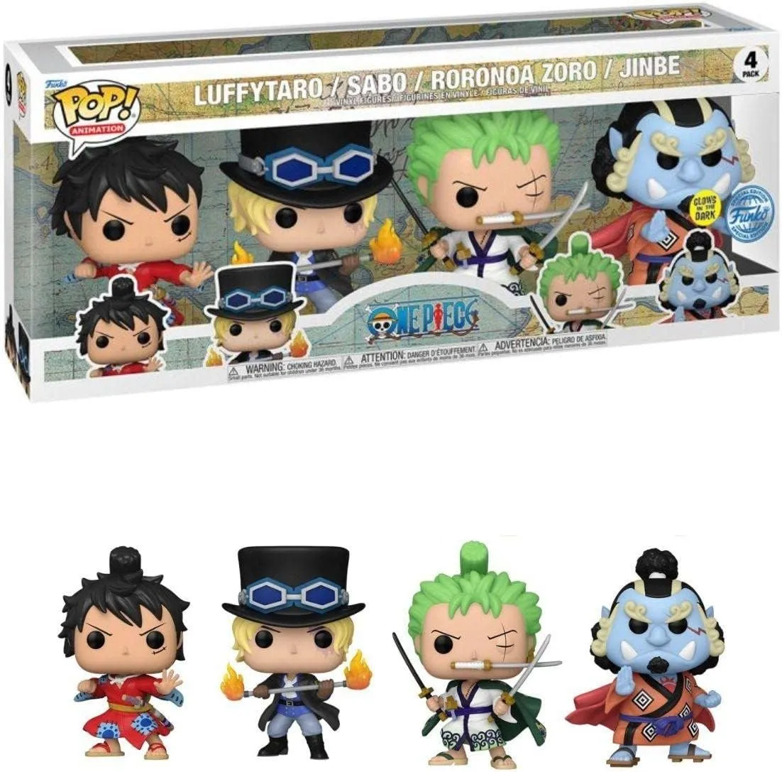 One Piece - 4 Pack Glow in the Dark Funko Pop