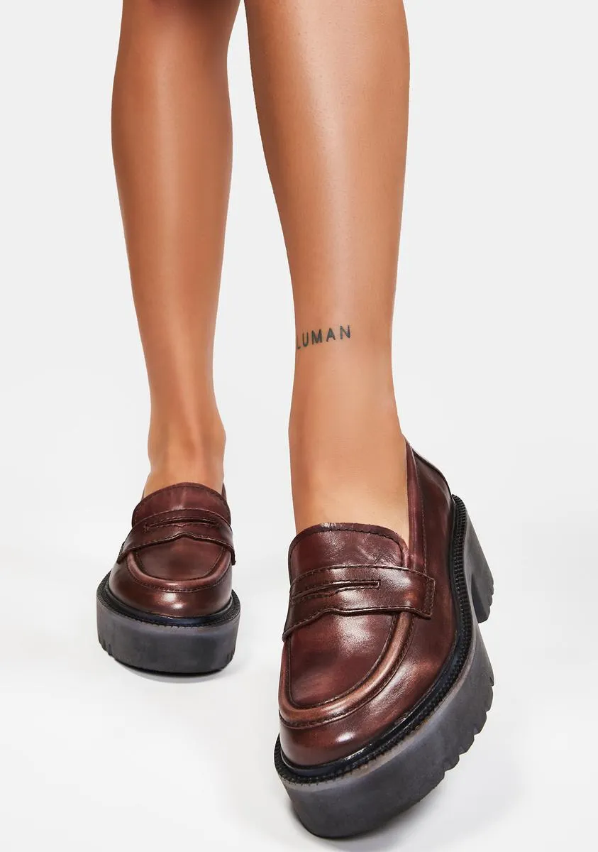 Oxblood Decker Penny Loafers