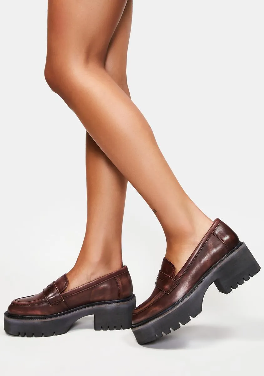 Oxblood Decker Penny Loafers