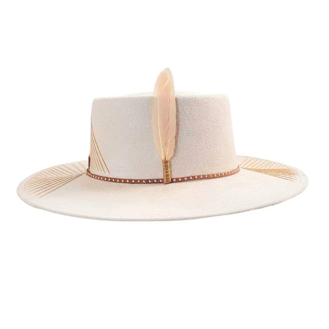PETRA SAVAGE - LUX Women's Telescope Crown Beige Hat