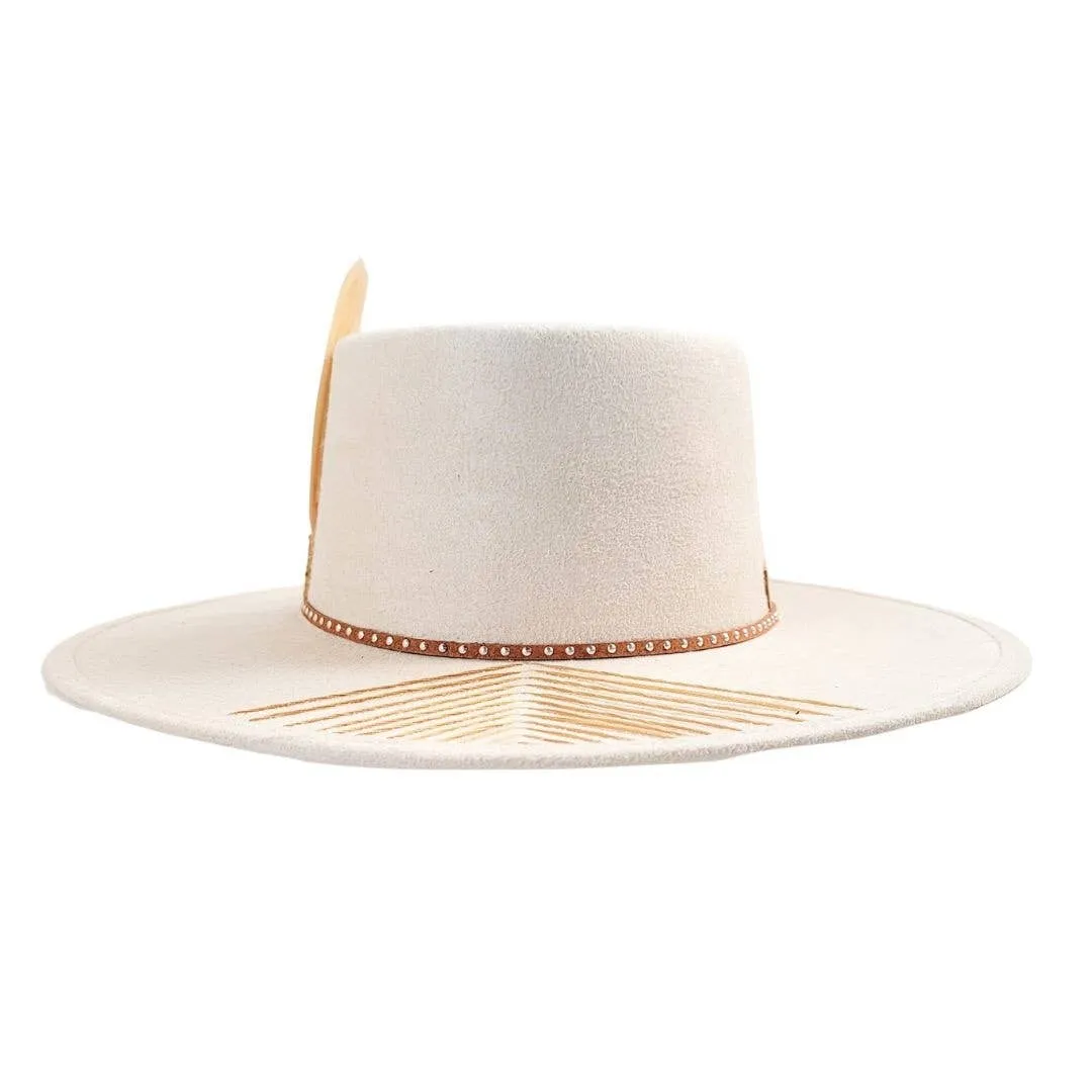 PETRA SAVAGE - LUX Women's Telescope Crown Beige Hat