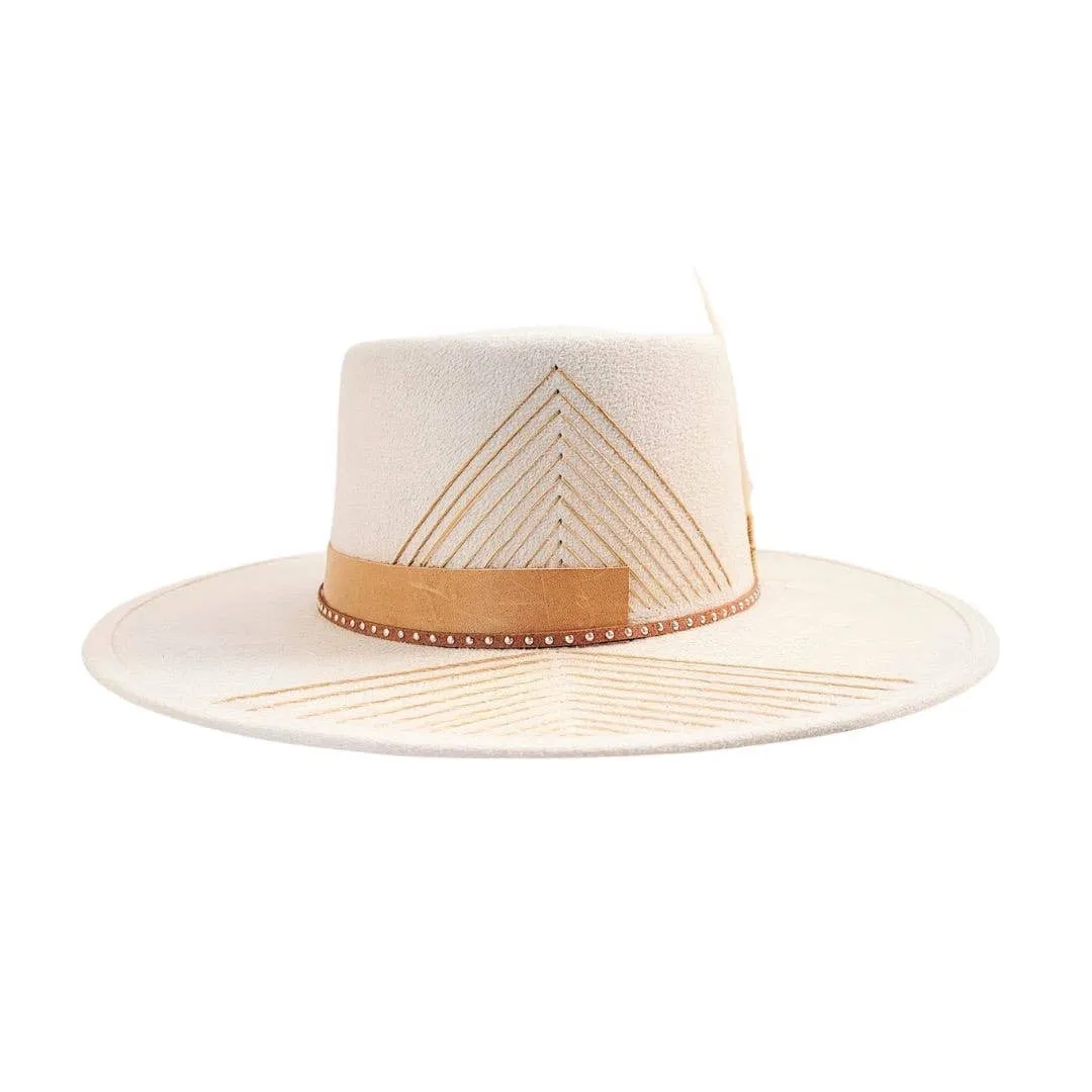 PETRA SAVAGE - LUX Women's Telescope Crown Beige Hat