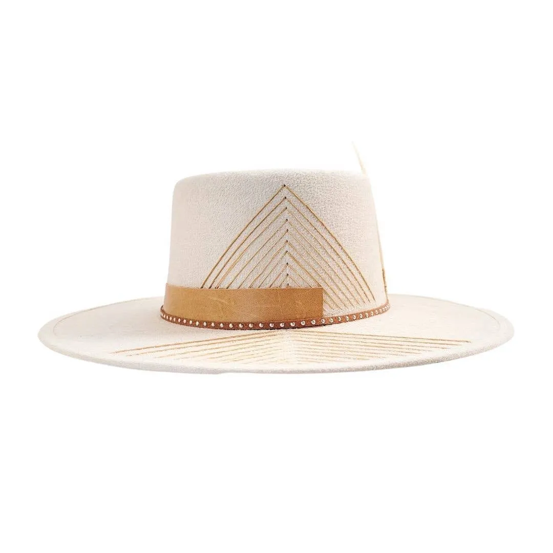 PETRA SAVAGE - LUX Women's Telescope Crown Beige Hat