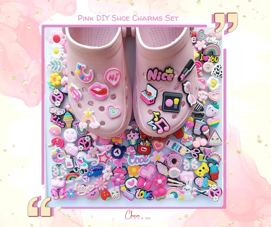 Pink DIY Shoe Charms Set